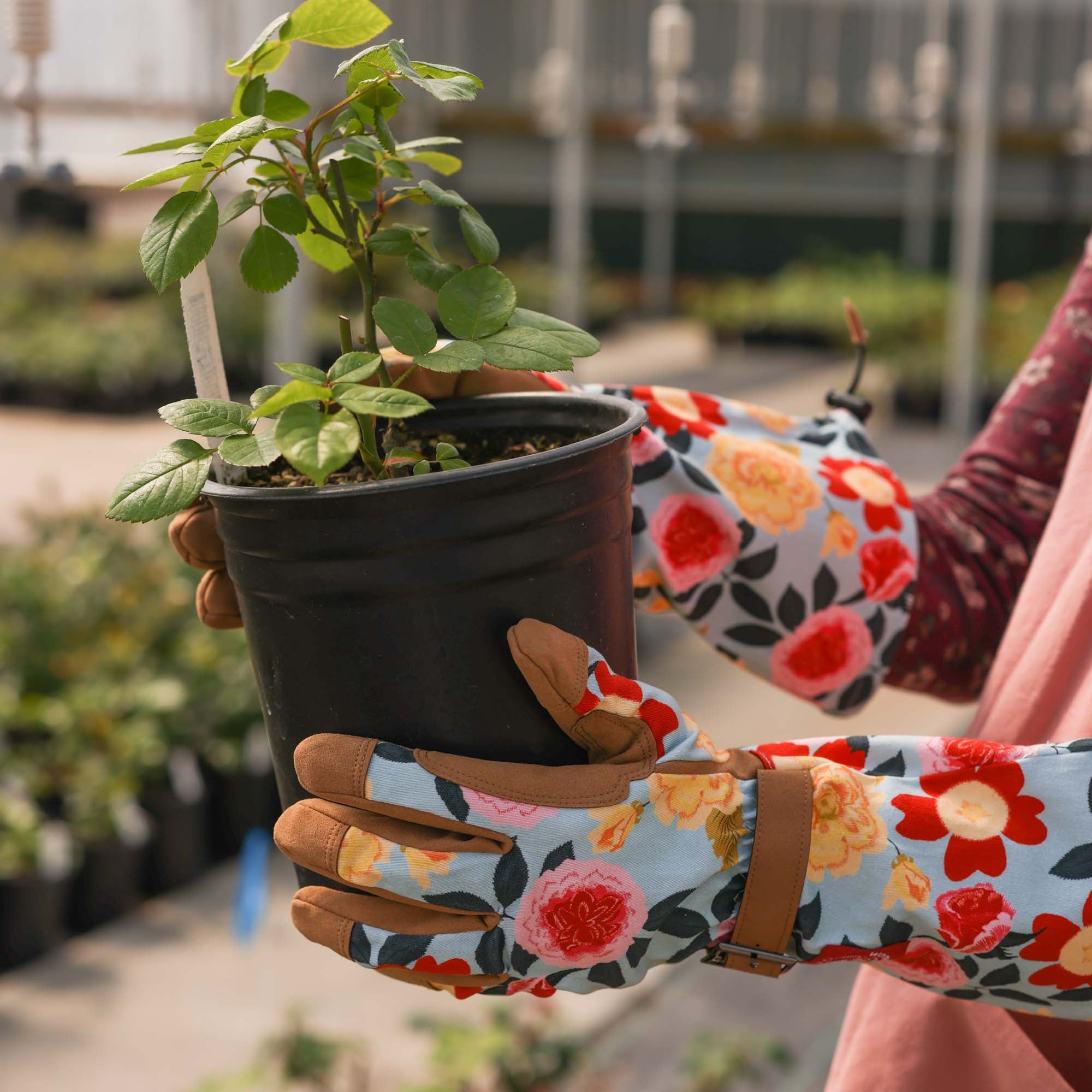 Floral Arm-Saver Garden Gloves