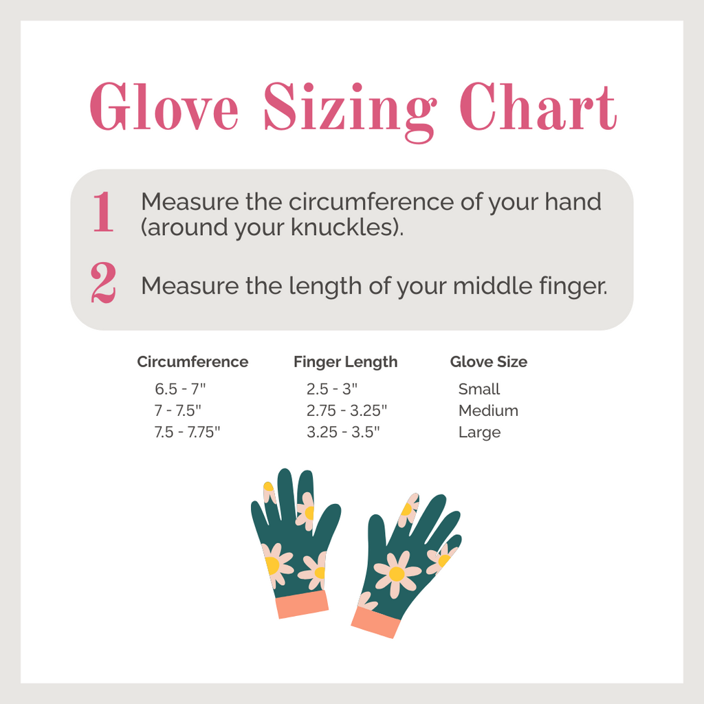 gardening glove size chart Floral Arm-Saver Garden Gloves Medium / Woodland Garden