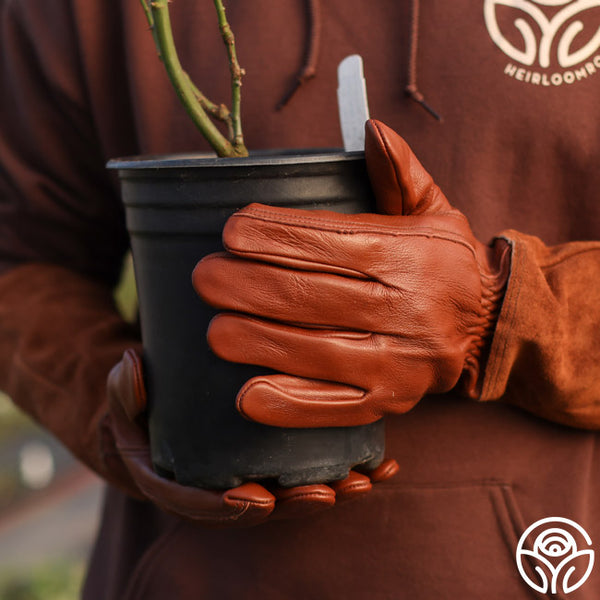 gardener leather rose gloves Long Pruning Gloves – Heirloom